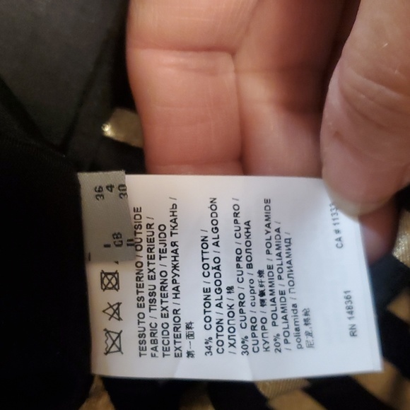 Nwt Pinko black and gold metallic stripe skirt sz  36 - Picture 8 of 9